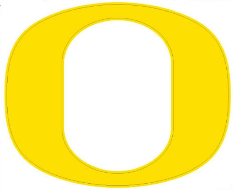 University of Oregon   O   Large Decal   Yellow  