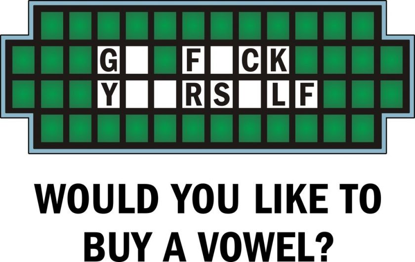GO F#*CK YOURSELF, BUY A VOWEL? Funny, Crude T Shirt  
