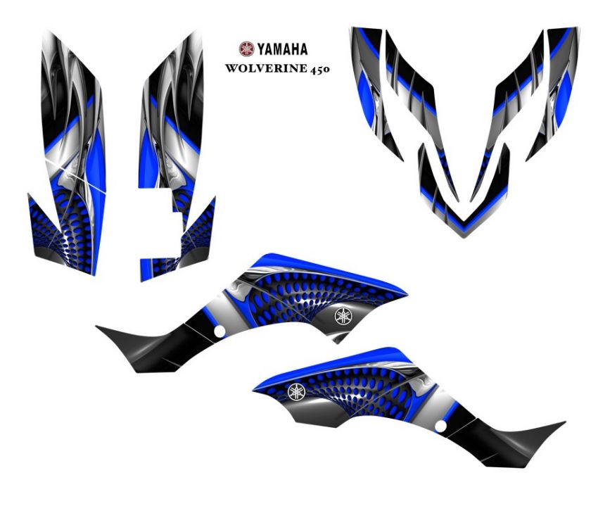 YAMAHA Wolverine 450 ATV Graphic Decal Sticker Kit #7777 BLUE  