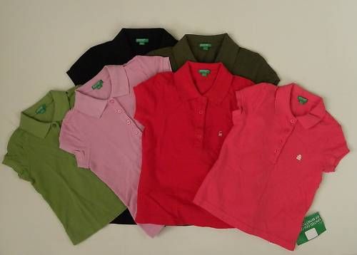 BENETTON SWEATER POLO SHIRT TODDLER BRIGHT SOLID COLOR  