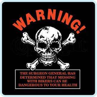 WARNING MESSING WITH BIKERS IS DANGEROUS FUNNY T SHIRT SKULL CROSS 