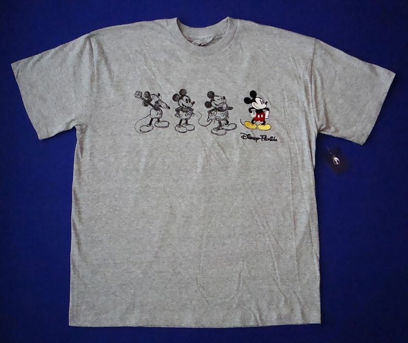 Disney Mickey Mouse Sketches with Embroidered Mickey X Large Adult Tee 