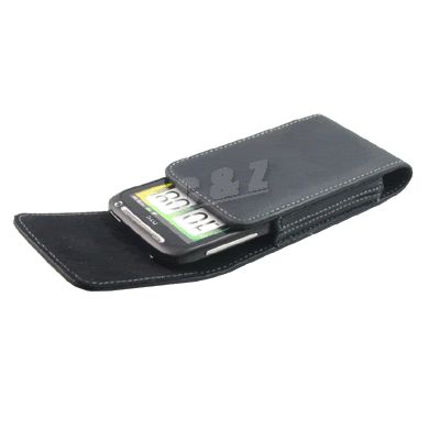 Leather Case Belt Clip Pouch + LCD Film HTC Desire S p  