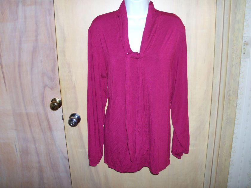 new womans maroon long sleeve top ,shirt,blouse, by SILHOUETTES size 