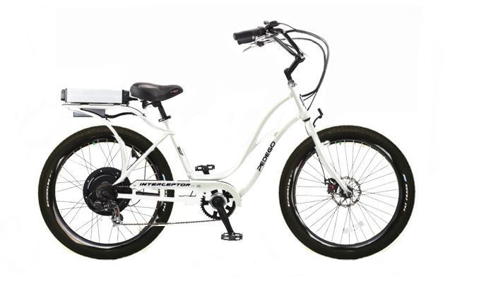 PEDEGO INTERCEPTOR ELECTRIC CRUISER BICYCLE BIKE  WHTFRAME/BLKRIMS 