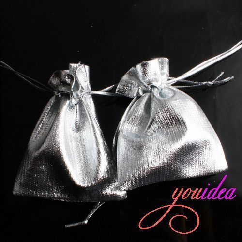 50* Sliver Wedding Favor Pouch Gift Bags 7*9cm 120030  