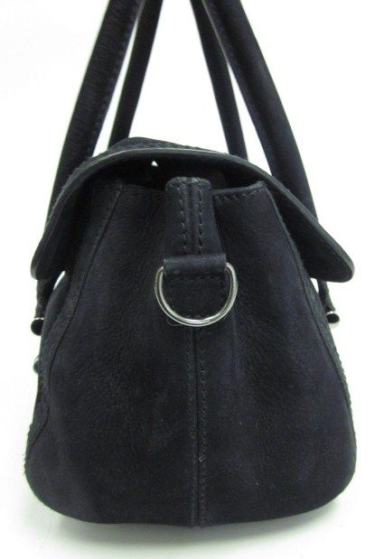 VNTG LANVIN Black Suede Jeanne Arm Crossbody Handbag  