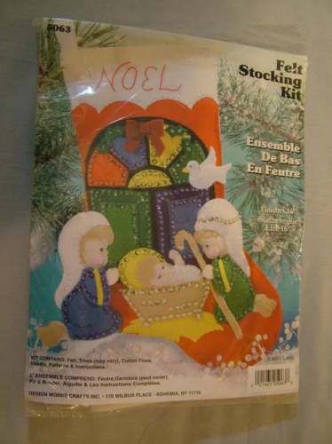 Design Works Stained Glass Nativity Christmas Stocking  