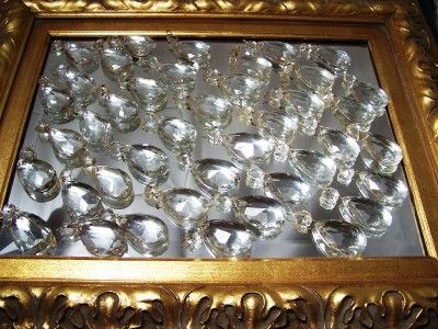 Antique Victorian Tear drop Cut Crystal Jewel Prism Chandelier Lamp 