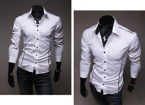 NWT Mens Slim Sexy Casual Shirts Stylish Shirt Dress Shirt M XXL 5902 