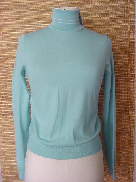 GUCCI Turtleneck Top S NEW Gorgeous Pale Aqua Blue  