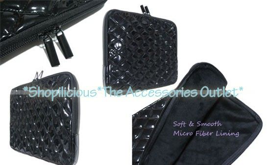 for SAMSUNG GALAXY TAB 7/8.9/10.1 TABLET BLK QUILTED PATENT LEATHER 