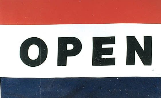 BUSINESS OPEN LARGE FLYING DISPLAY FLAG 3X5 NEW  