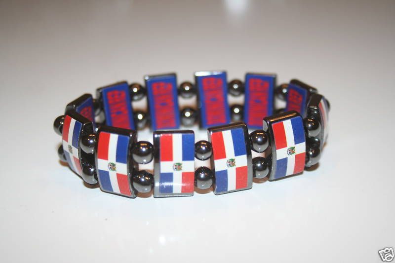 DOMINICAN REPUBLIC COUNTRY FLAG METAL SPORTS BRACELET  