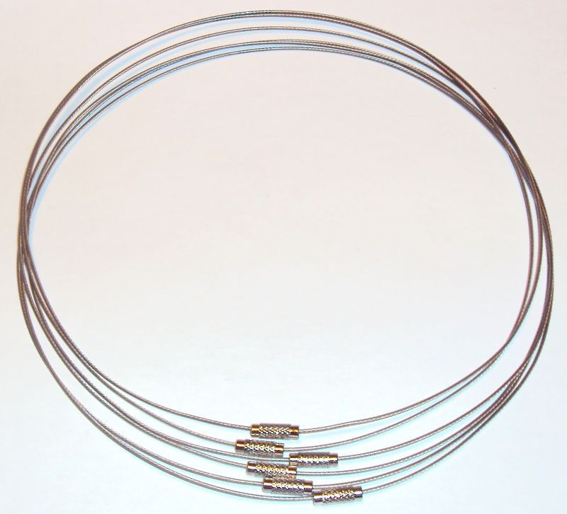 Silver Stainless Steel Wire Collar For Pendant Necklace NC172f  