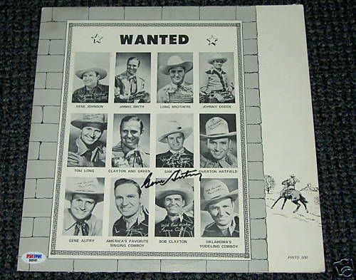 GENE AUTRY AUTOGRAPHED SIGNED RECORD COVER PSA/DNA WOW  