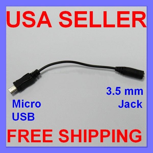 Micro USB to 3.5mm Headphone Audio Adapter Motorola V9  