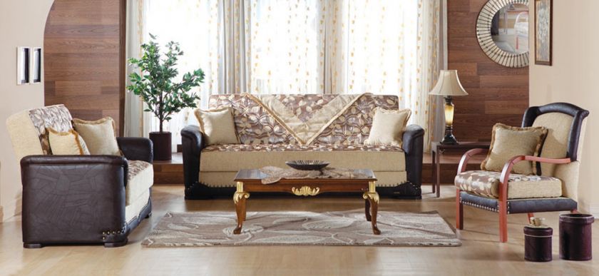 Contemporary Living Room Set (Sofa bed & Loveseat)  